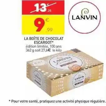 Stokomani La boîte de chocolat escargot lanvin offre
