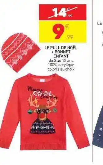 Stokomani Le pull de noël + bonnet enfant offre