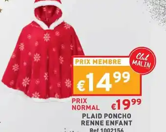 Trafic Plaid poncho renne enfant offre