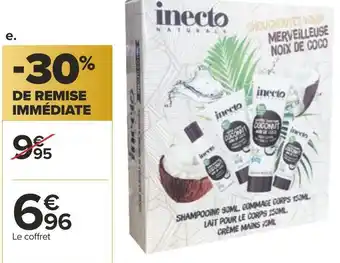 Carrefour Inecto coffret soin corps et cheveux noix de coco offre