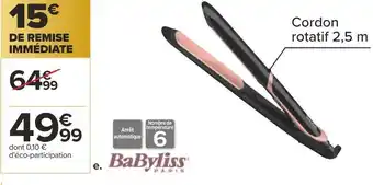 Carrefour Babyliss lisseur professionnel super smooth offre