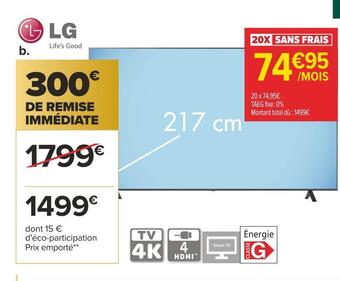 Carrefour Lg téléviseur led 4k offre