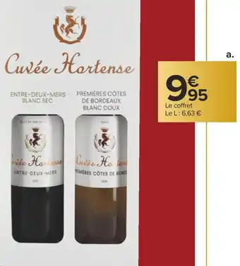 Carrefour Cuvée hortense coffret 2 bouteilles offre