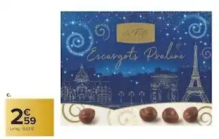 Carrefour Esprit de fête escargots en chocolat offre