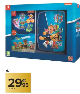 Carrefour Pack 2 jeux en 1 la pat'patrouille sauve la grande vallée & la pat'patrouille en mission pour nintendo switch + une boîte à d offre