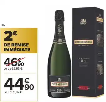 Carrefour Piper-heidsieck champagne brut vintage 2014 offre