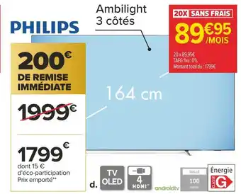 Carrefour Philips téléviseur oled 4k* offre