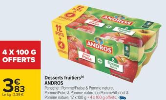 Carrefour Andros desserts fruitiers offre