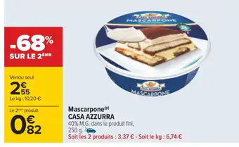 Carrefour Casa azzurra mascarpone offre