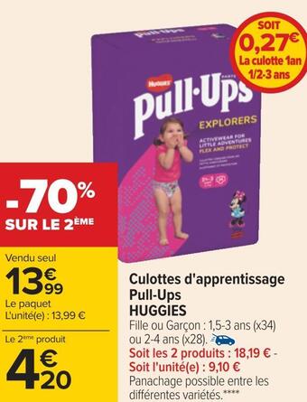 Carrefour Huggies culottes d'apprentissage pull-ups offre
