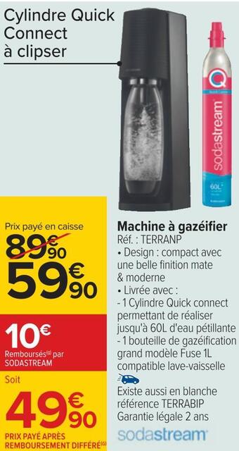 Carrefour Sodastream machine à gazéifier offre