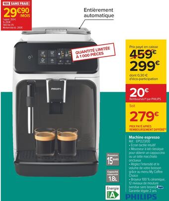Carrefour Philips machine espresso offre