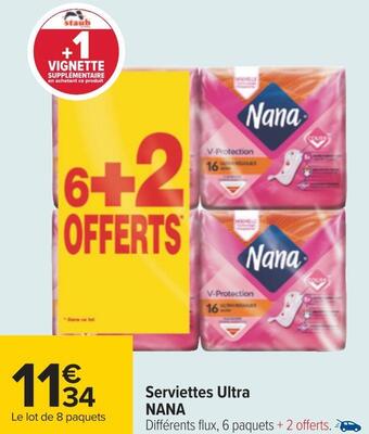 Carrefour Nana serviettes ultra offre