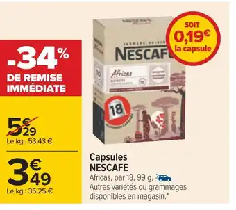 Carrefour Nescafe capsules offre
