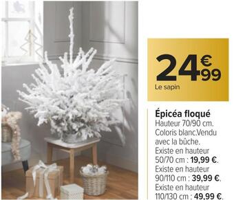 Carrefour Épicéa floqué offre
