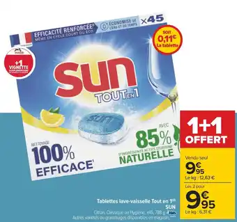 Carrefour Sun tablettes lave-vaisselle tout en 1 offre