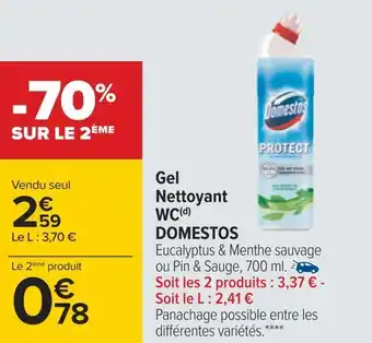 Carrefour Domestos gel nettoyant wc offre