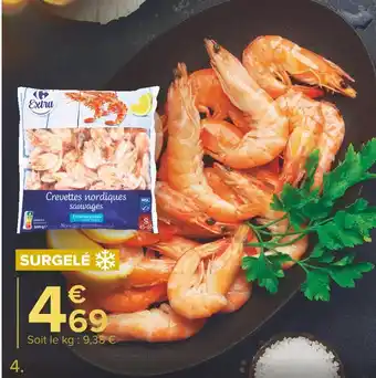 Carrefour Market Carrefour crevettes sauvages nordiques msc entières cuites surgelées offre