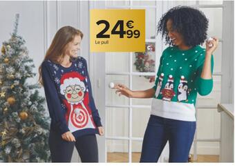 Carrefour Pull mère noël femme offre