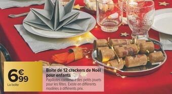 Carrefour Boîte de 12 crackers de noël pour enfants offre