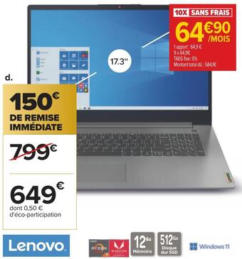 Carrefour Ordinateur portable offre