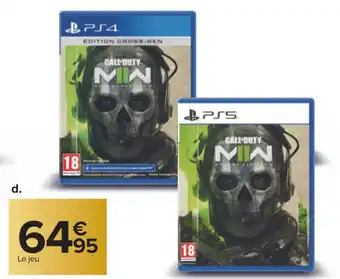 Carrefour Call of duty jeu call of duty modern warfare ii pour ps4 ou ps5 offre