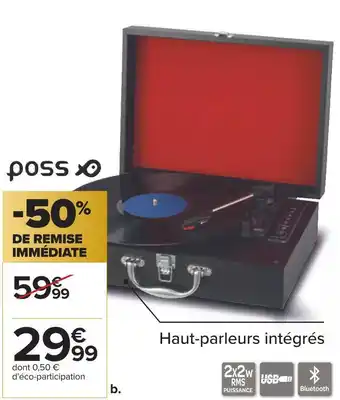 Carrefour Poss platine vinyle offre