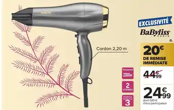 Carrefour Babyliss sèche cheveux titanium gold offre