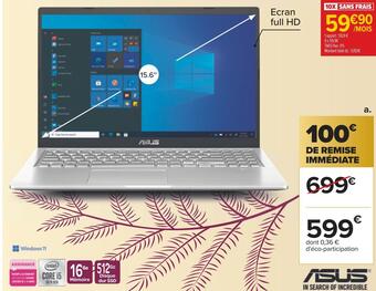 Carrefour Asus ordinateur portable offre