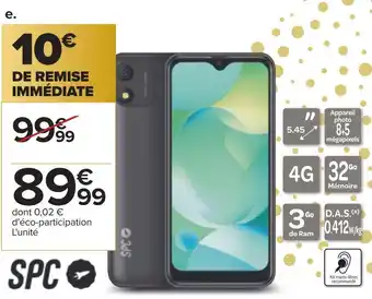 Carrefour Spc smartphone smart 3 offre
