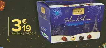 Carrefour Market Ballotin chocolats assortis esprit de fête collection réveillon offre