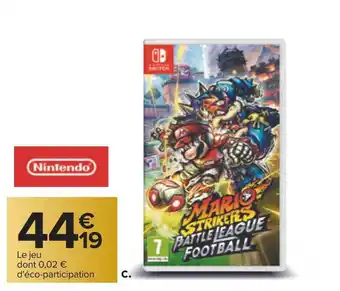 Carrefour Jeu mario strikers : battle league football pour nintendo switch offre