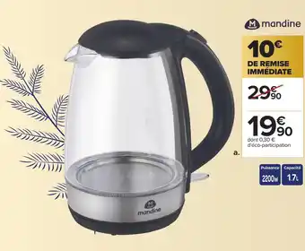 Carrefour Mandine bouilloire offre