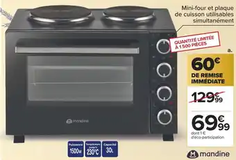 Carrefour Mandine mini four avec plaques offre