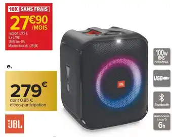 Carrefour Jbl party box offre