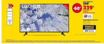 Hyper U Lg téléviseur led 4k 43 offre