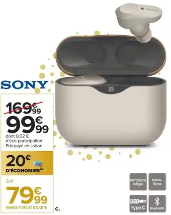 Carrefour Sony ecouteurs sans fil offre