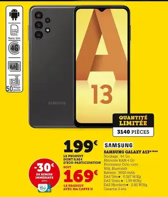 Super U Samsung Galaxy A13 offre