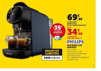 Super U Machine L'or Barista offre