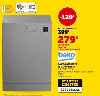 Super U Lave-Vaisselle 13 Couverts offre