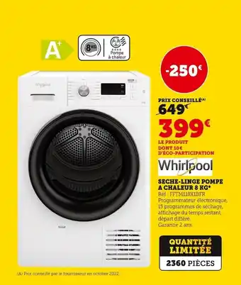 Super U Seche-Linge Pompe A Chaleur 8 Kg offre