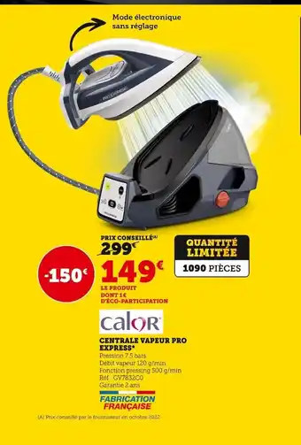 Super U Centrale Vapeur Pro Express offre