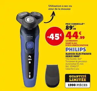 Super U Rasoir Electrique Serie 5000 offre