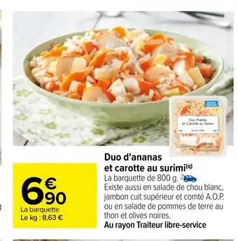 Duo D'Ananas Et Carotte Au Surimi