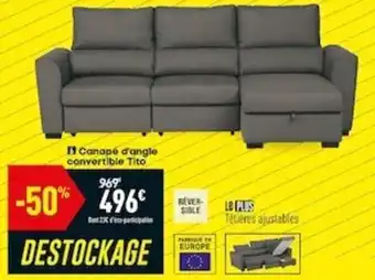 Conforama Canapé d'angle convertible Tito offre
