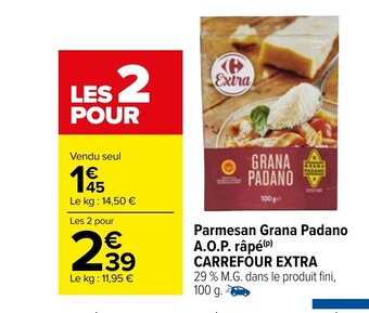 Parmesan Grana Padano A.O.P. Rape Carrefour Extra