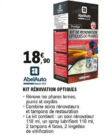 E.Leclerc L'Auto Kit Rénovation Optiques Abelauto offre