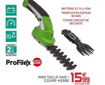 Gifi Mini Taille Haie - Coupe- Herbe Profilex offre