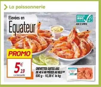 Netto Crevettes Cuites Asc De 40 à 60 Pièces Au Kilo offre