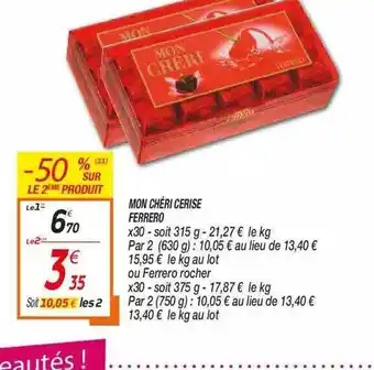 Netto Mon Chéri Cerise Ferrero offre